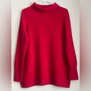 Talbots Bright Red Cowlneck Cashmere Sweater